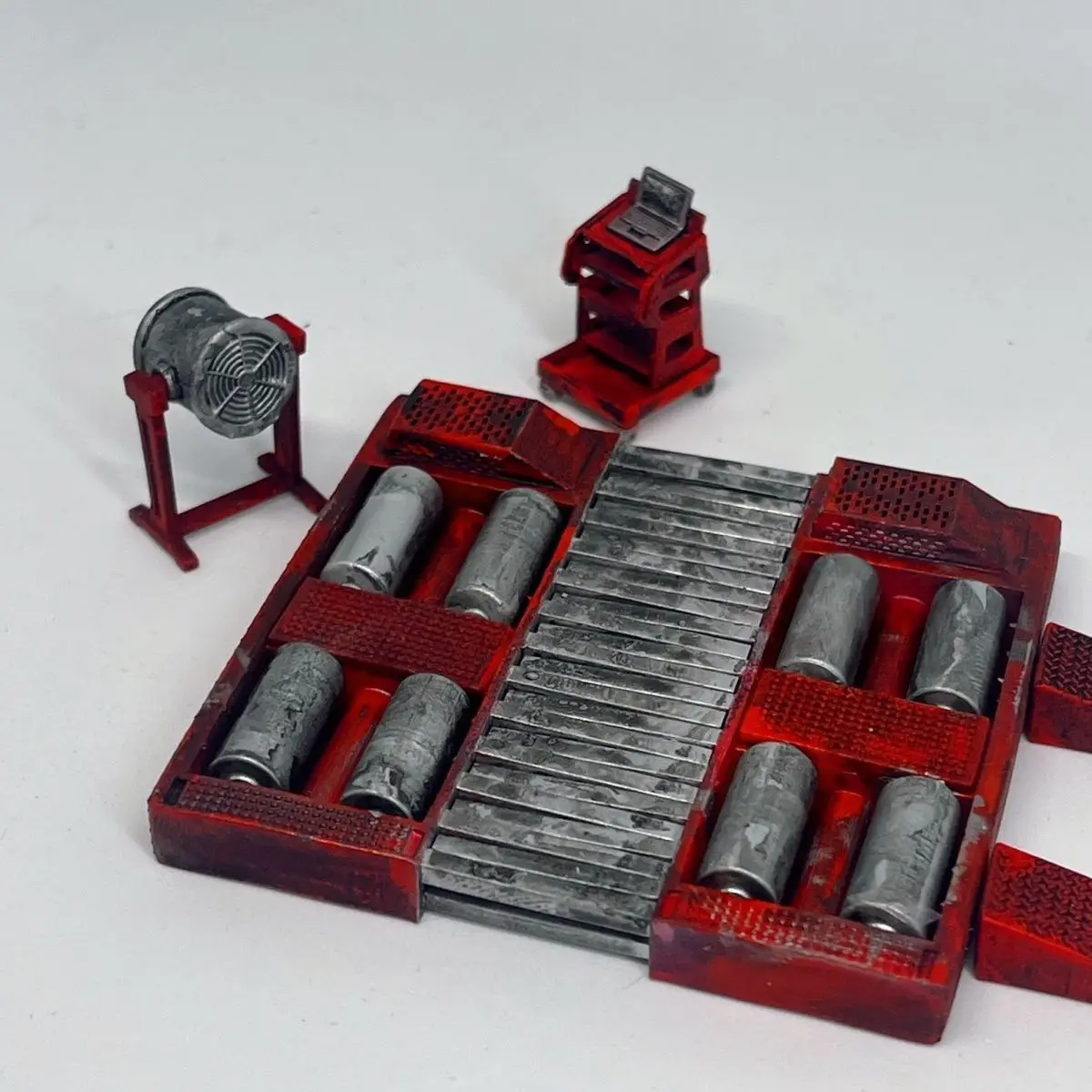 1/64 마력 기계 세트 섀시 감지 시스템 모델, 차고 장면 액세서리