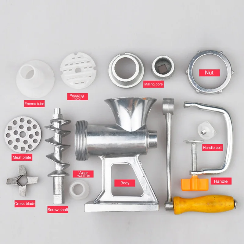 Aluminium Alloy Manual Meat Grinder Noodle Sausage Handheld Making Gadgets Mincer Home Kitchen Cooking Tools Food Processor images - 6
