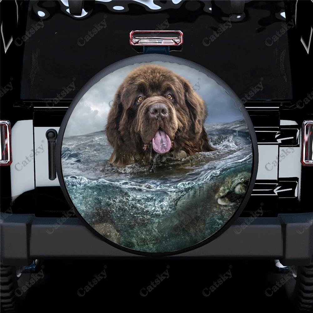 Delerain PU Leather Spare Tire Cover - Pink French Bulldog Design For RV, Trailer, SUV & Truck