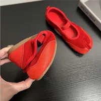 Femmes sandales bout fendu Ballet chaussures de danse femme été Tabi creux appartements mocassins Zapatos Mujer daim peu profond marche Sneaker 3