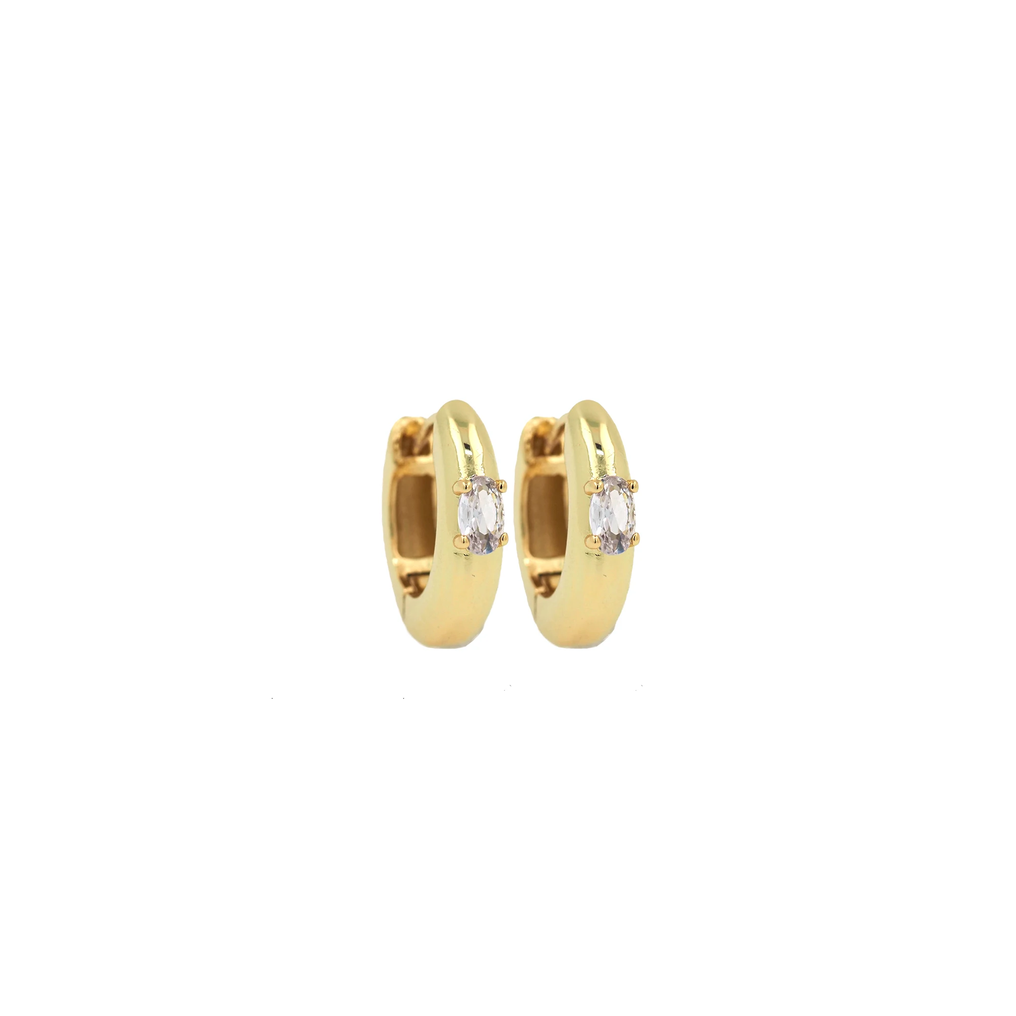 

New Style Gold Filled Huggie Earrings Zircon Thin Ear Hoops Cartilage Earring for Women Round Minimal Piercing Earring Jewelry