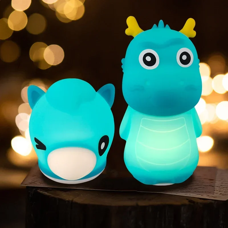 

USB Rechargeable LED Night Lights Cute Animal Silicone Night Light Bedroom Atmosphere Decoration Children Night Companions