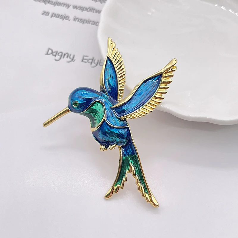 Avalaya - Broche Exótico De Vidrio Esmaltado Con Diseño De Pájaro En 