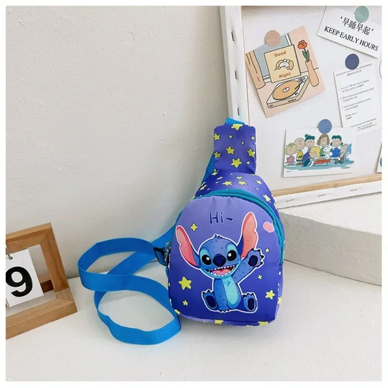 thumbnail image 5 of Bolso de pecho para niños de Disney Stitch, pequeño bolso de hombro con cremallera para exteriores con diseño de princesa Pooh y oso para niño y niña, 5 of 5