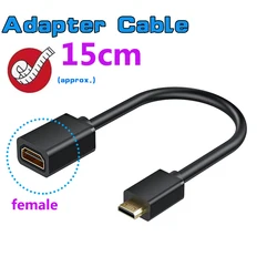 4K 60Hz Mini HDMI to HDMI Cable Adapter Converter - Choose model (Male to female 15CM)
