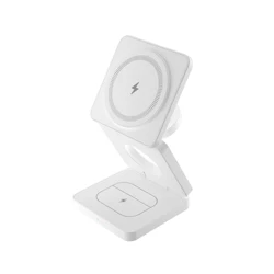 3 - in - 1 Fast Wireless Charging Station with 15W Qi2 Technology (Qi1 - White)