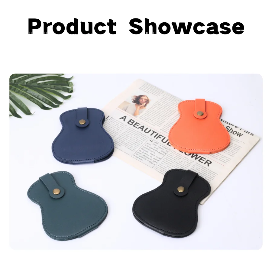 Premium Leather Guitar Pick Storage Bag - Stylish & Compact, Holds 18 Picks