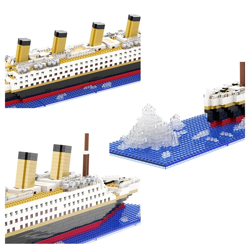 Titanic Creative Luxury Iceberg Cruise Ship Boat Wreck Set City