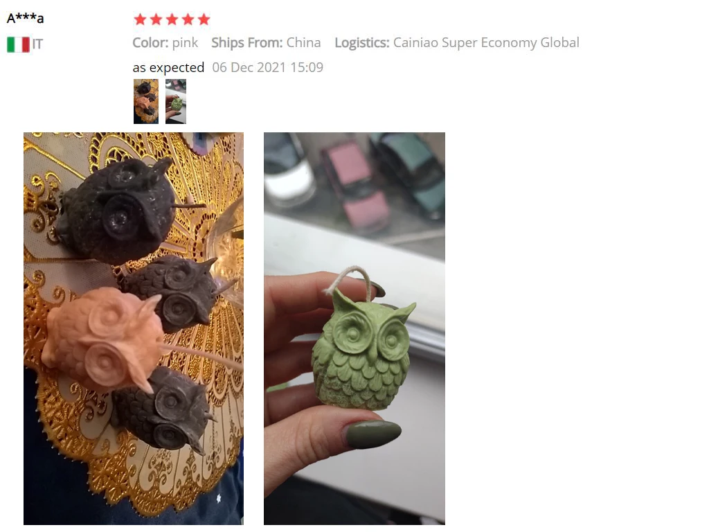 Description Picture 5 of item1pc 3D Owl Candle Mold Silicone Mold for Candle Making DIY Handmade Resin Molds for Plaster Wax Mould Soap Making Cake Kit