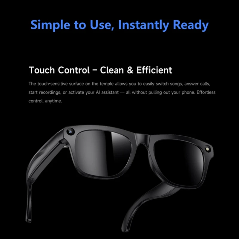 Lenovo AI Smart Glasses Translation 8MP HD Camera 4K Shooting Image Conversation Recording Listening To Music Smart Glasses 2026