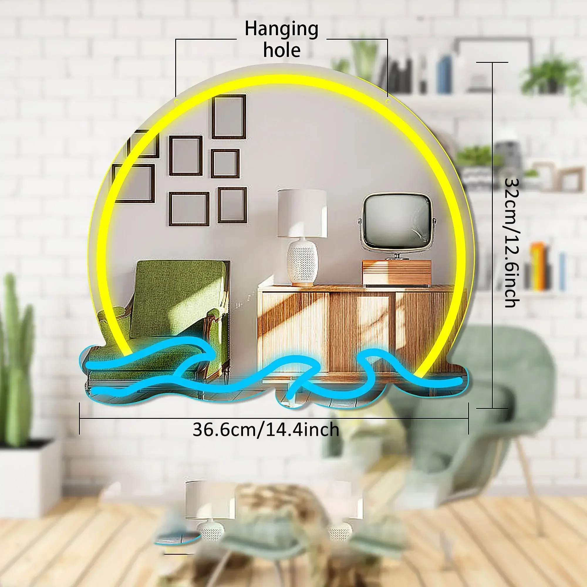 Description Picture 3 of itemSunset Mirror Neon Sign For Wall Decor LED Neon Lights For Home Bedroom Decor Neon Light Signs For Party KTV Bar Decor Kids Gift