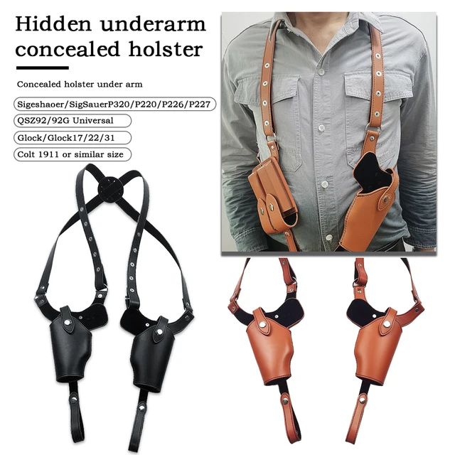 Vertical Carry Shoulder Holster - Checkerboard Pattern For Glock 17/22/31 (Right Hand)