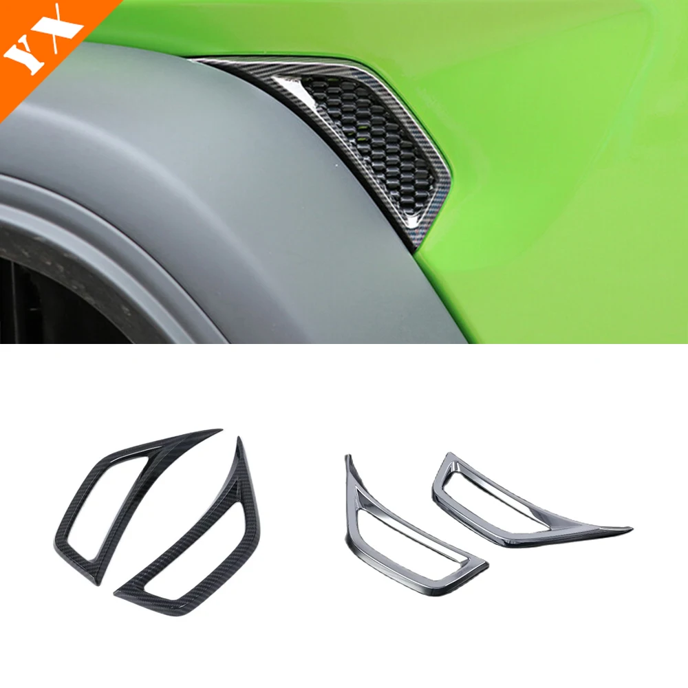 

Carbon Chrome Trim Front Car Body Side Air Conditioner Outlet Sticker Cover Garnish For Jeep Wrangler JL Gladiator JT 2018-2021