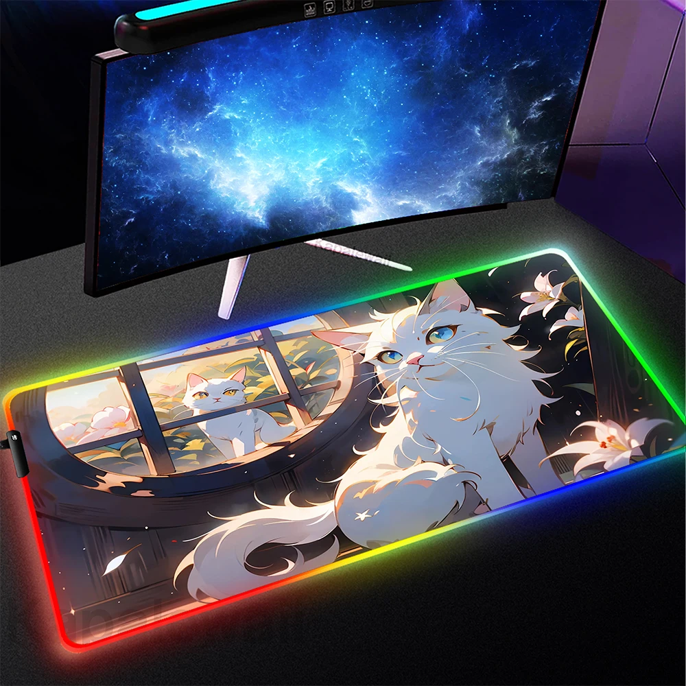 

Anime Cat Patten Mousepad Gamer Mouse Pad Gaming Desk Mat Alfombrillas De Ratón Mouse Mat Keyboard Pads Pc Gamer RGB Mouse Mat