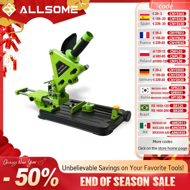 ALLSOME Angle Mill Support Grinder Holder Cutter Stand Bracket Holder Cutting Machine for 100/115/125mm Angle Grinder