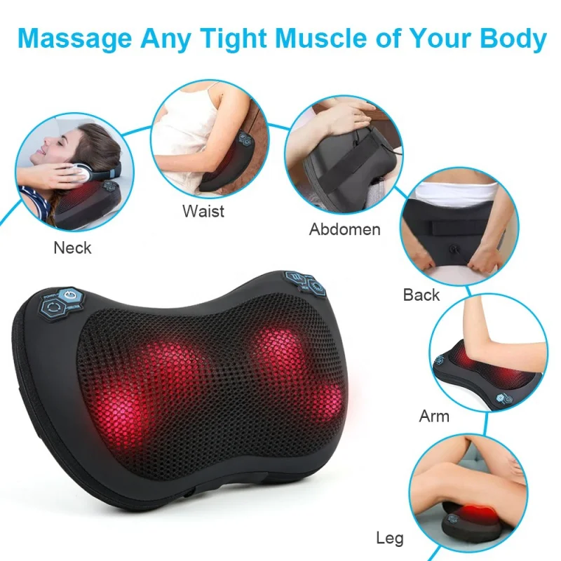 Naipo Cordless Rechargeable Back Massager Shiatsu Neck Shoulder Massage  with 3D Nodes Bidirectional Rotation and Optional Heat - AliExpress