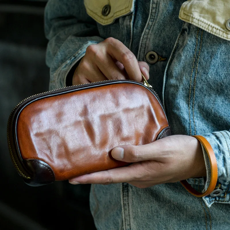 

AETOO High-end all leather hand made handbag plant tanned cow leather mini Japanese simple fashion clutch bag