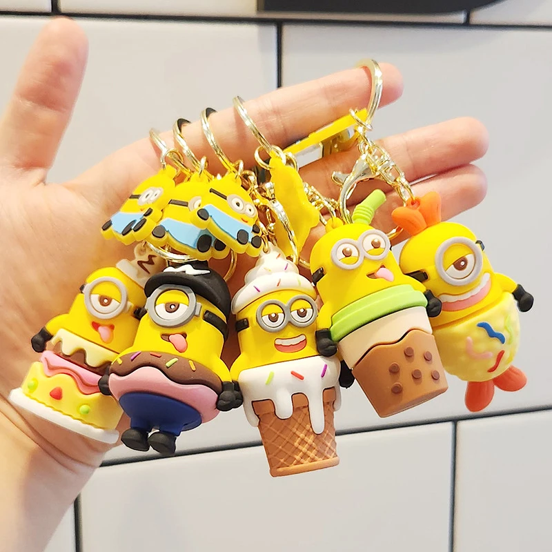 

Новый милый креативный десерт желтого цвета из мультфильма «Гадкий я», украшение для рюкзака, аксессуары, автомобильный брелок, подарок