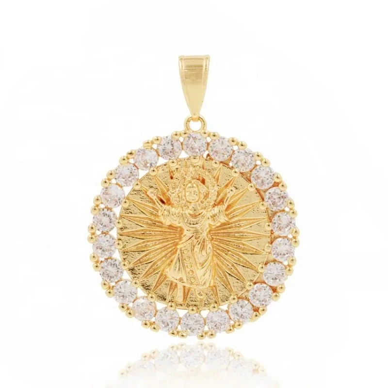 Luck Joyeria Hip Hop Religione Christian San Judas Tadeo Oro Laminado Placcato Oro 18K Gioielli Collana Pendente Per Uomini E Donne