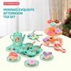44pcs Tea Party Set For Little Girls Kitchen Pretend Play Tea Time Toys With Dessert Cookie Doughnut Teapot Princess Girls Gifts 4