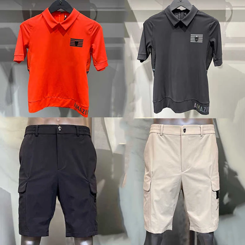 Amazingɔr Golf Clothing Men's Short Sleeve Polo Shirt 2023 New Lapel