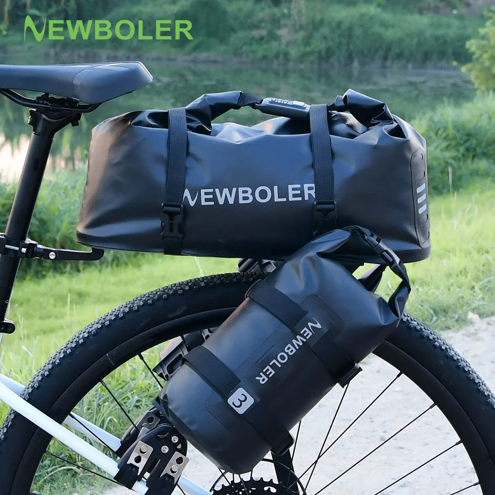 NEWBOLER 20L Portapacchi per bicicletta in lega di alluminio Passcode Lock Borsa per bici Bikepacking per MTB e scaffale per bici da ghiaia