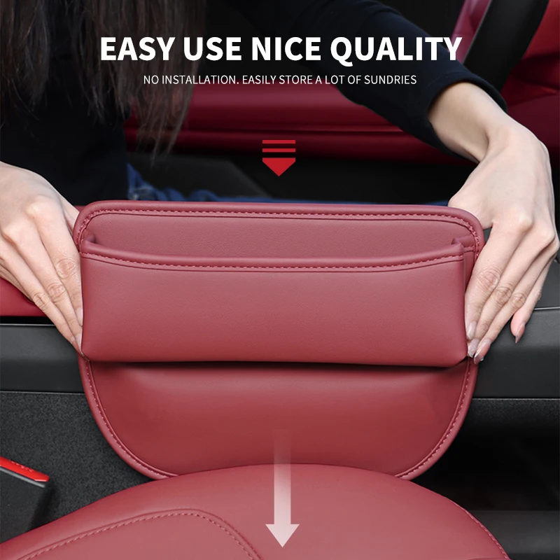 

Car Storage And Finishing Leather Seat Gap Storage Box For Dacia Duster Car Interior Chair Sewn Leather Storage Box Accessories