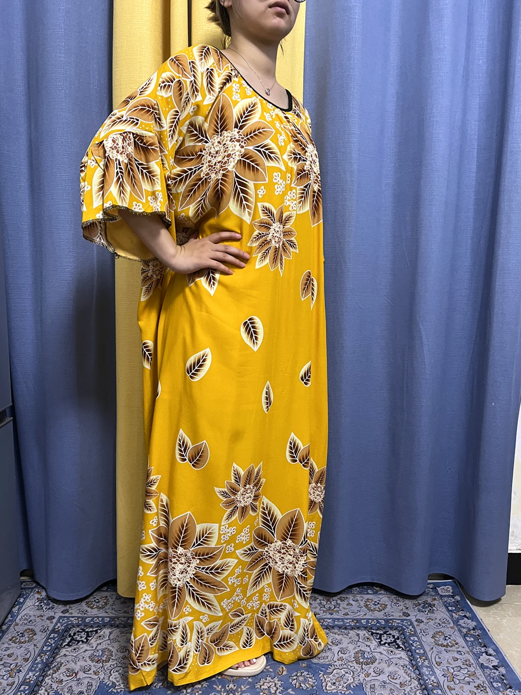 Abayas For Women 2023 Dubai Fashion Floral Cotton Summer O-neck African Prayer Nigeria Islam Dress With Big Lace Shawl Wrap