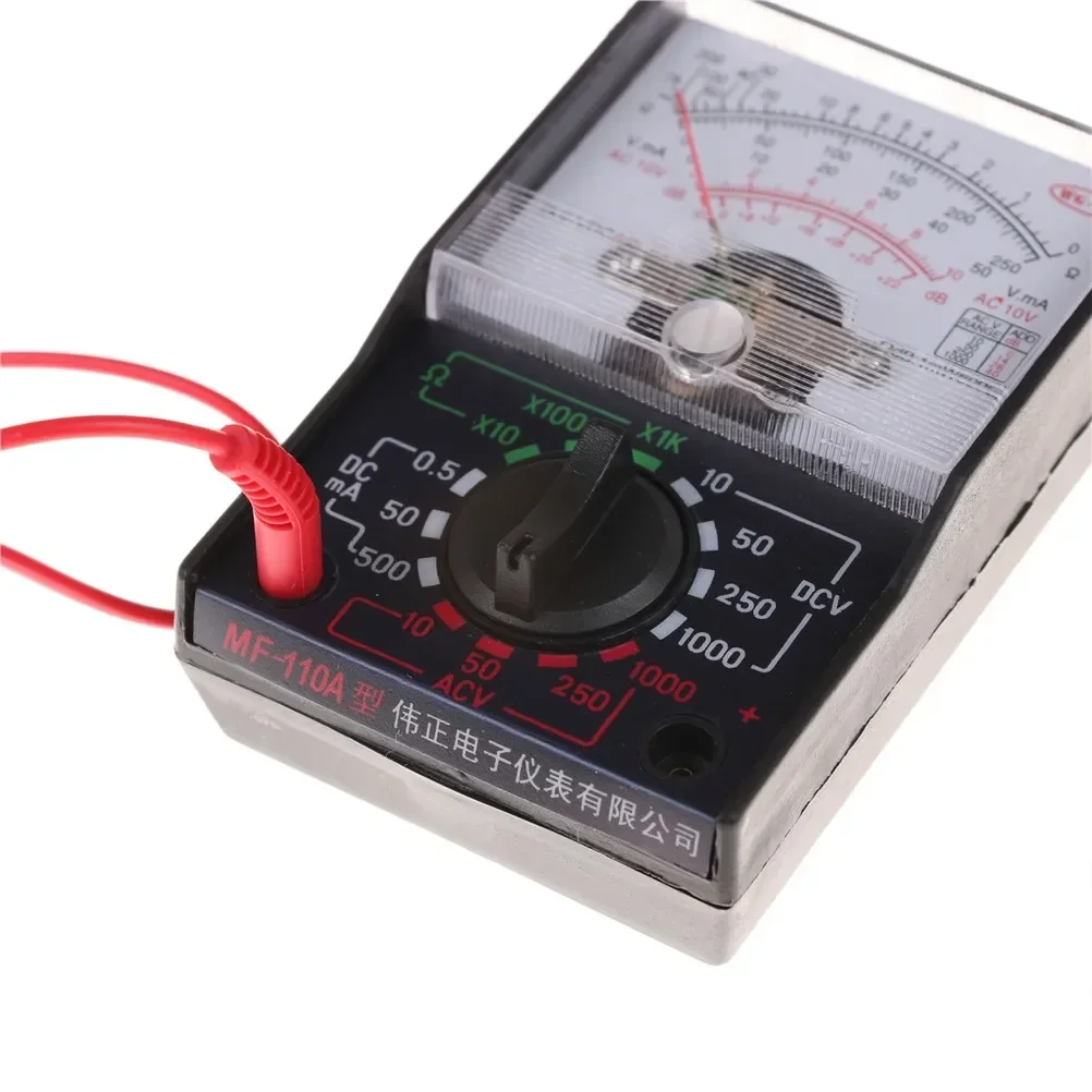 Analog Multimeter Voltmeter 250ma Ammeter Meter Tester Mf-110a Test Pen MF-110A AC/DC 250V 1000V
