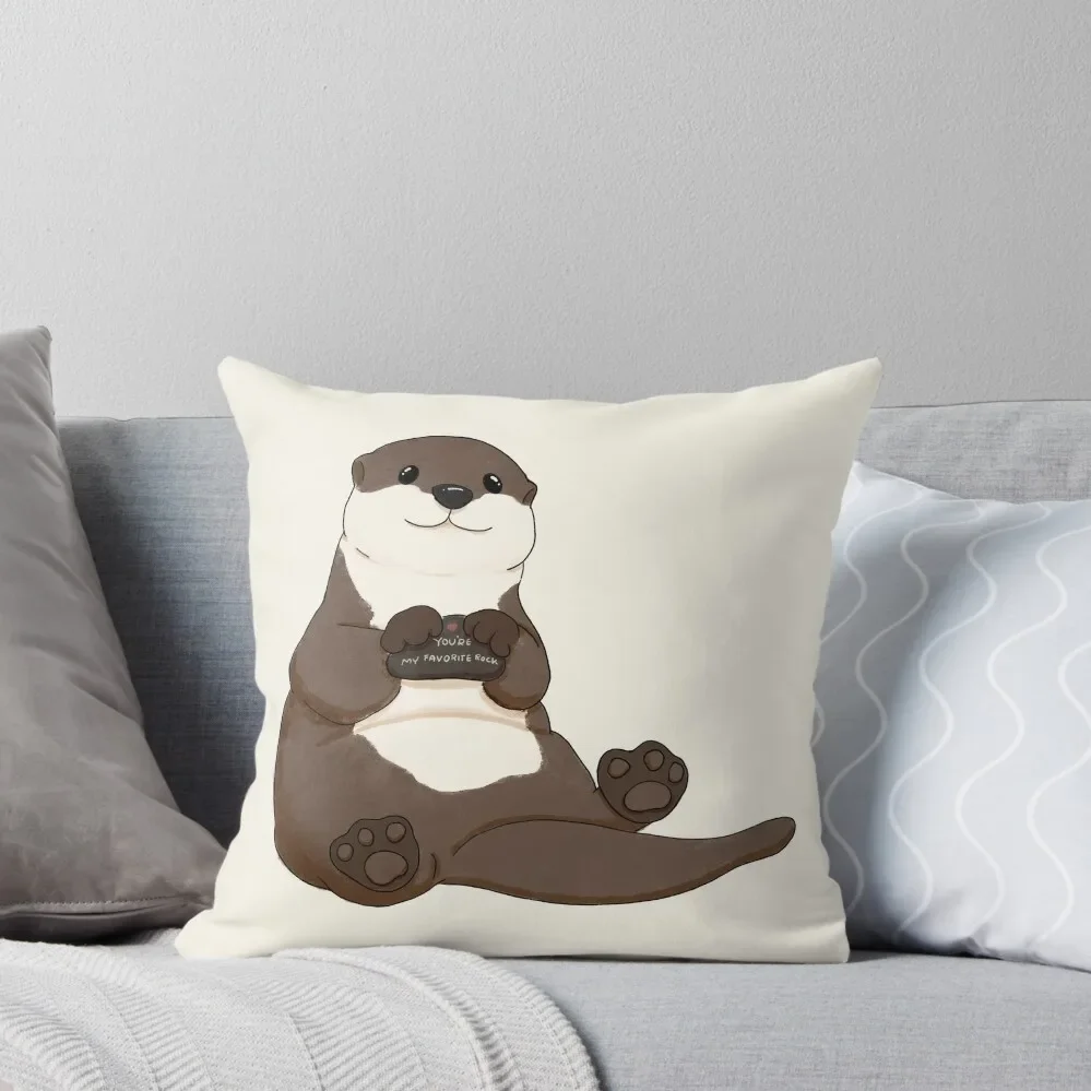 

Cute You're My Favorite Rock Otter Throw Pillow Cushion Covers For Living Room Cushion Cover Set