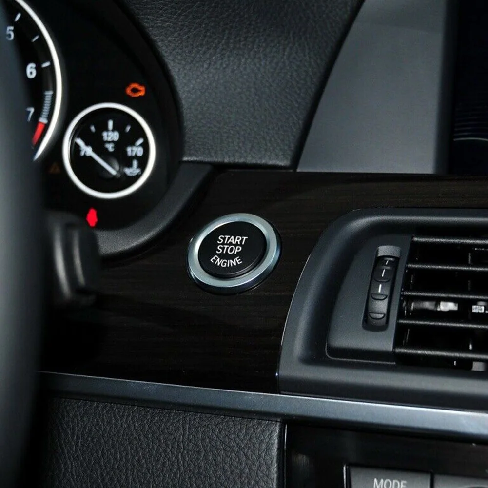 Car engine start button cover 1Pcs Car Front Center Start Stop Engine Button Switch Cover For BMW 1 3 5 Series E87-E93 E60 X1 E84 X3 E83 X6 E71 Z4 E89