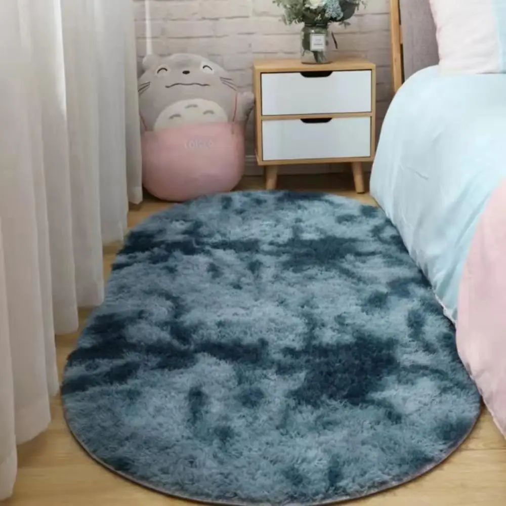 Tie-Dye Oval Living Room Rug Comfortable Soft Home Decor Floor Cushion Sofa Eend Table Bedroom Fluffy Non-Slip Plush Bed Rug floor mat