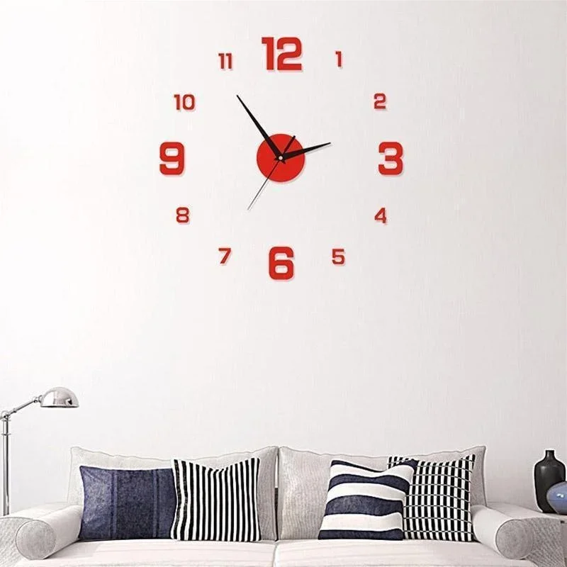 3D Wall Clock Luminous Frameless Wall Clocks DIY Digital Clock Stickers Silent for Office Decor study wall clock 3d wall clock
