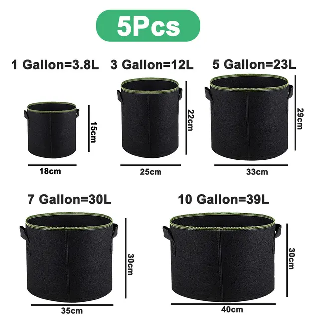 5pc 1 3 5 7 10gallon