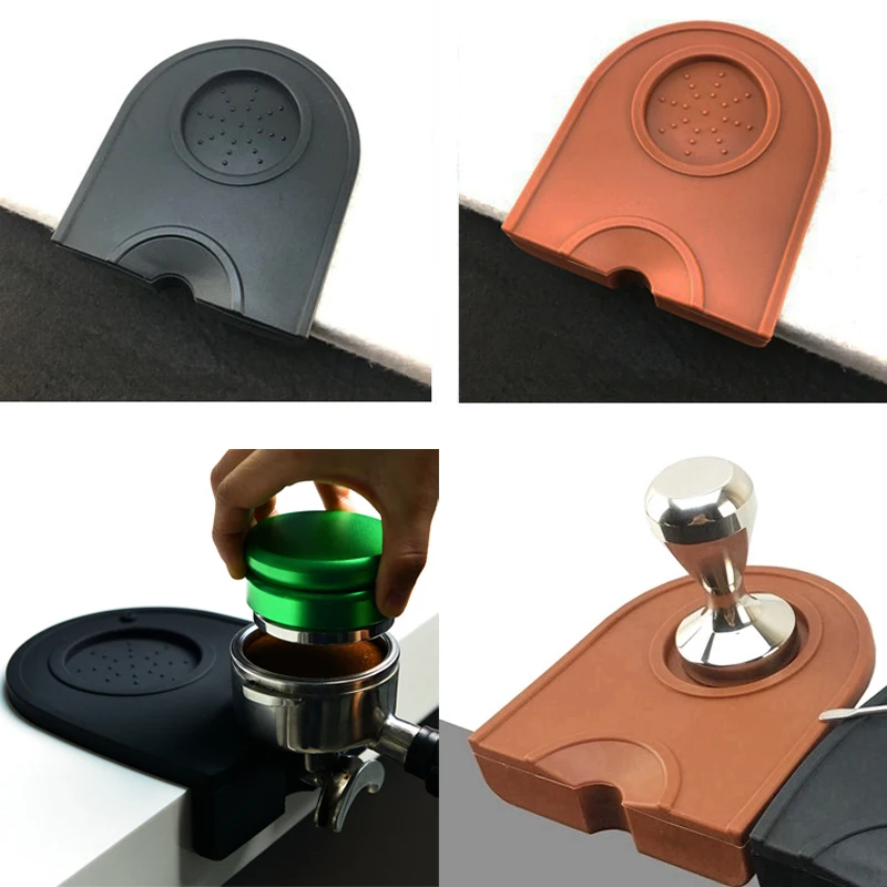 NEOUZA Espresso Tamper Mat, koffiehoek aanstampstation, siliconen voedselkwaliteit pad voor bodemloze portafilter thuis keuken kantoor bar winkel (zwart