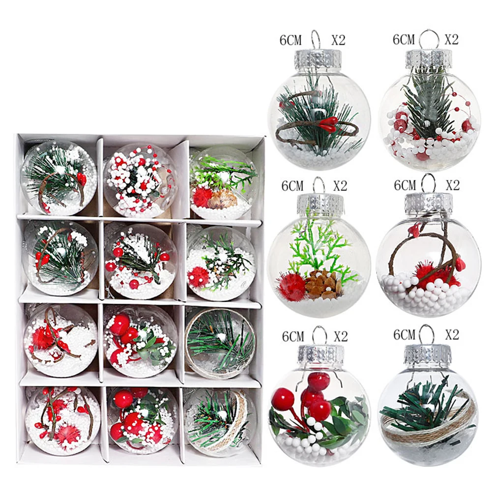 12-44Pcs Christmas Balls 6cm Decorative Ball Pendants Hanging Home Party Ornament Decor for Navidad Xmas Tree Decoration Balls