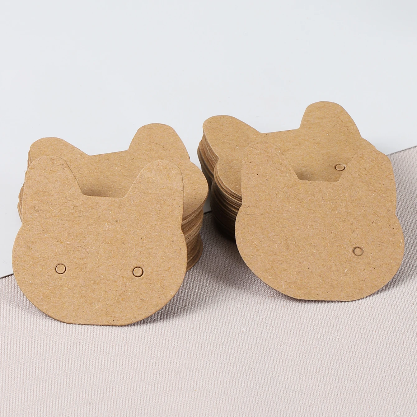 50pcs 3.5x3.5cm 고양이 귀걸이 귀 스터드 디스플레이 카드 목걸이 쥬얼리 포장 골판지