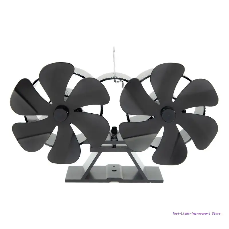 HeatPoweredFanLargeAirVolume12BladeFireplaceFan2MotorsHeat