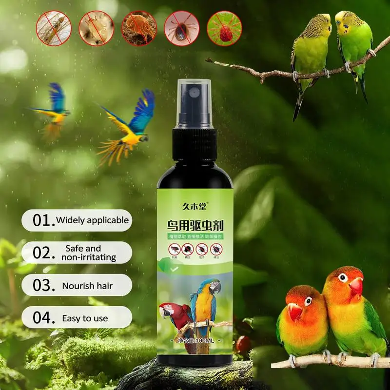 

Anti Fly Repel Spray Parrot Insect 100ml Repellent Sprays Flies Repeller Mites Solution Bird Deodorization Mite Clean Supplies