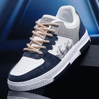 Mens Sneakers Casual Flat Skate Shoes Trendy Luxury Design Lace-up Tennis Shoes 2024 New  Male Non-Slip Athletic Shoes