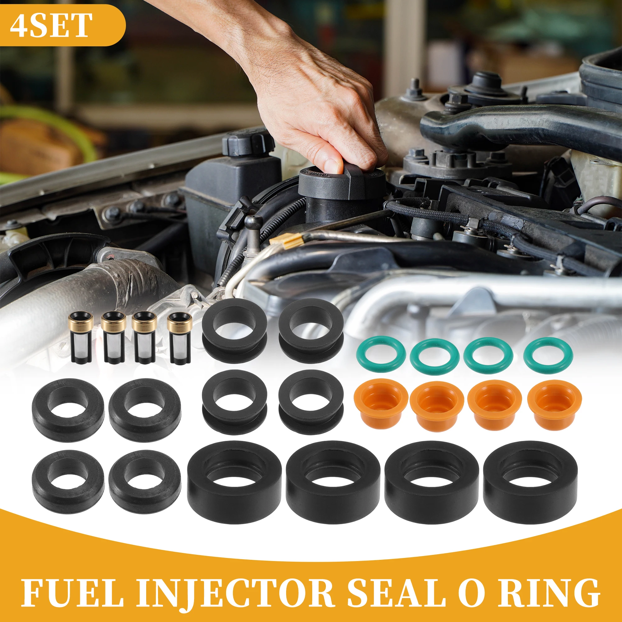 

UXCELL уплотнение топливной форсунки O Ring Для Honda DSM NBR Rubber Black 4 набора