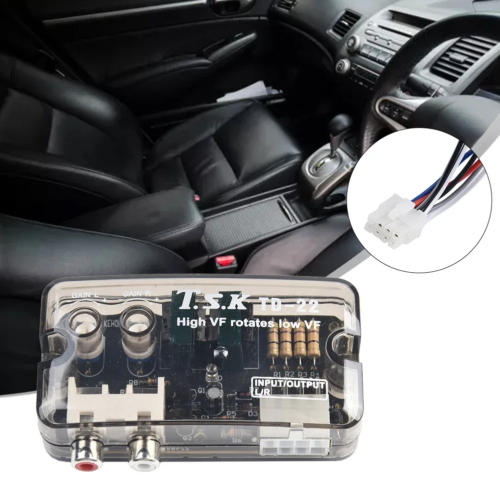 

1pcs Car Audio Converter 12V RCA Stereo High Low 0-2 Volts Adjustable Power Supply Converter 80W Car Stereo Adapter Car Part