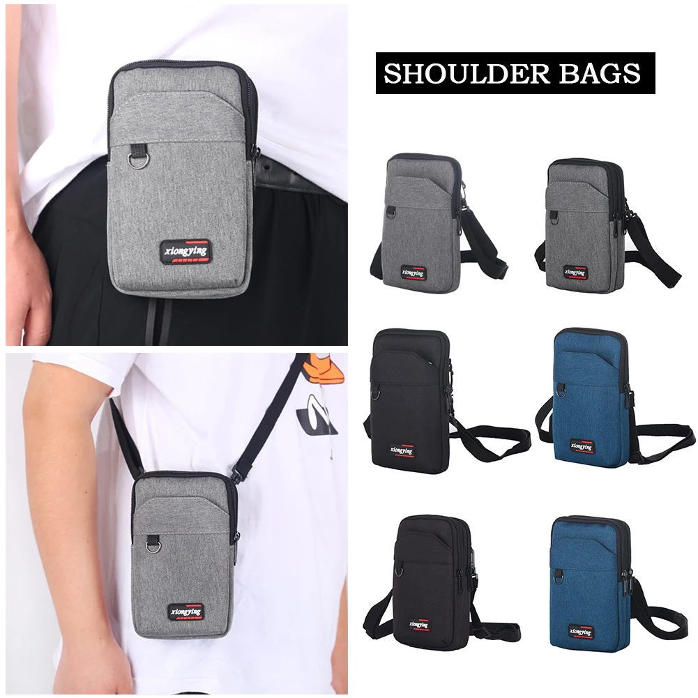 Men Canvas Messenger Bag Vintage Style Casual Shopper Bag Single Shoulder Strap Rectangle Zipper Closure Large Capacity