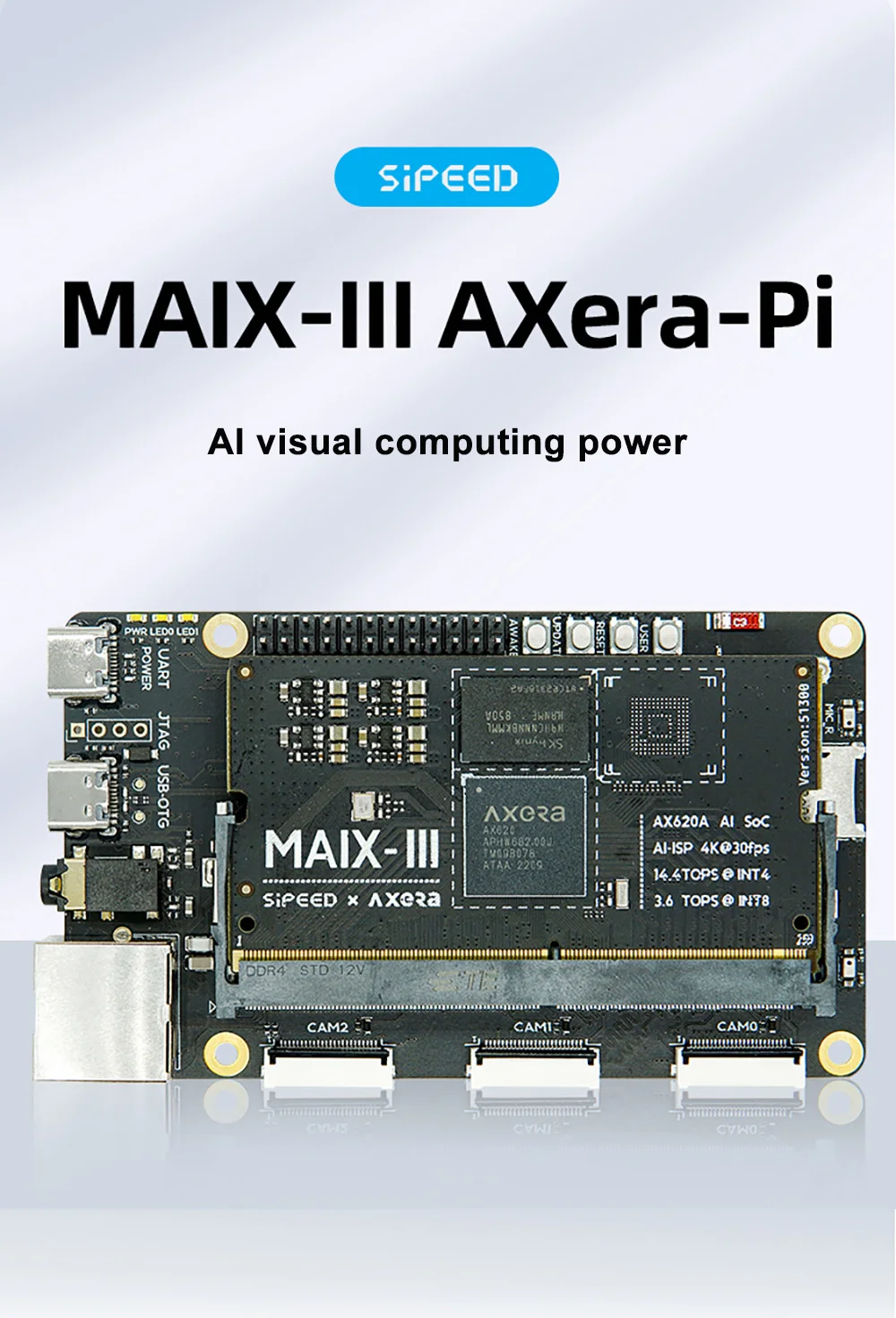 Sipeed M3AXPI ΰ   AXERA AX620A 14.4 ž NPU AI ISP  ߰ ð   2G RAM