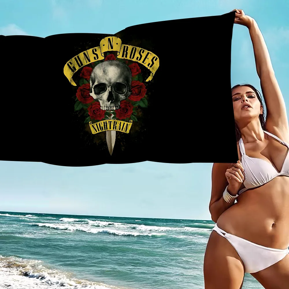 G-Guns N' Roses Big Microfiber Beach Towels Quick Dry Towel Sand Beach Towels Pool Towel For Travel Swim Pool Yoga