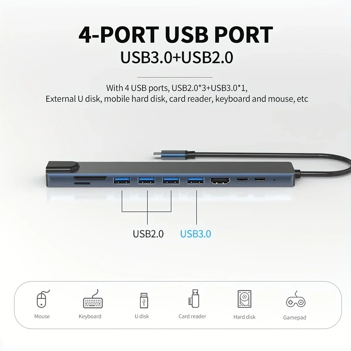 USB HUB 10 In 1 4K30Hz Docking Station Type C To HDTV-Compatible RJ45 Ethernet PD100W For MacBook IPad Huawei Sumsang_voghion.com