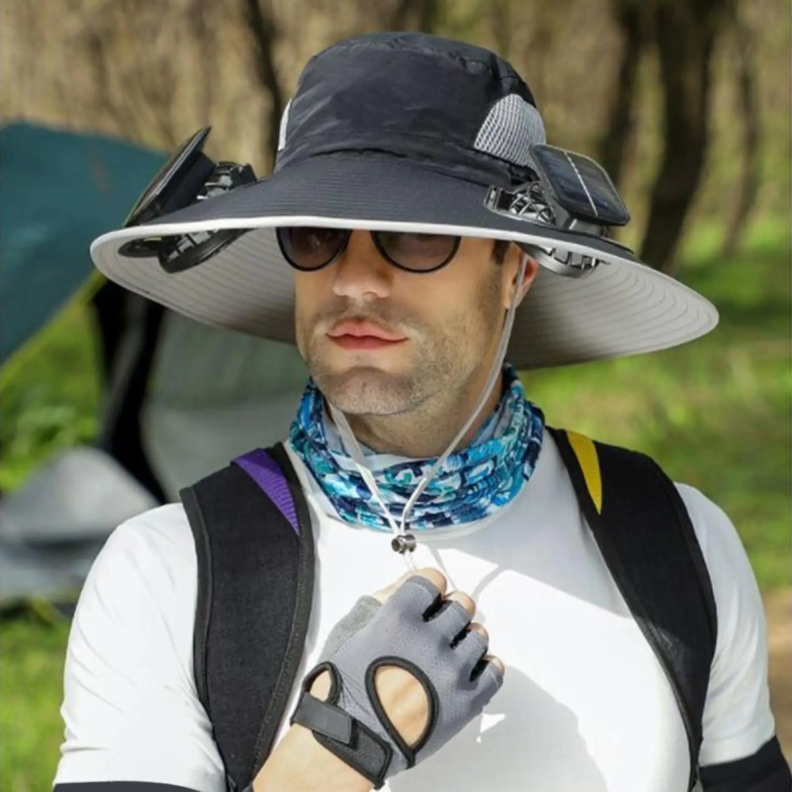 Solar Fan Hat Beach Hat Breathable Wide Brim Headwear with UV Protection Sports Gear for Women Outdoor Beach Hiking Camping