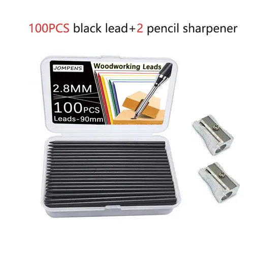 50Pcs/100Pcs Large Capacity 2B Woodworking Lead Core Black Yellow Red 2.8mm Automatic Pencil Lead Deep Hole Marked Lead Core - Image 11