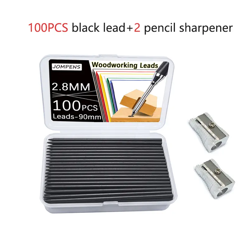 50Pcs/100Pcs Large Capacity 2B Woodworking Lead Core Black Yellow Red 2.8mm Automatic Pencil Lead Deep Hole Marked Lead Core - Image 11