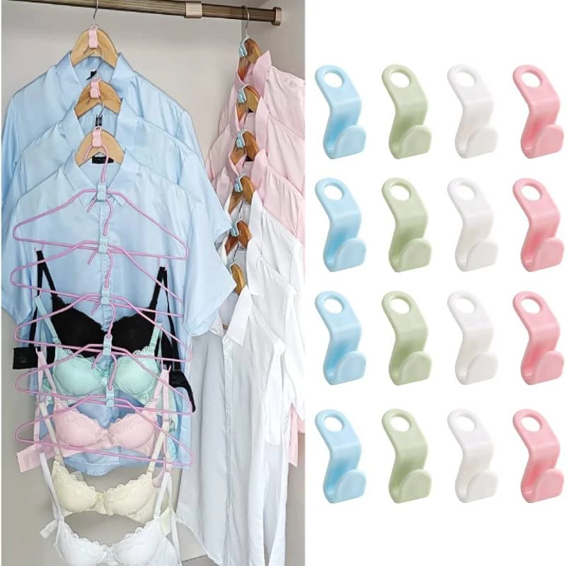Clothes Hanger Connector Hooks Closet Clip Space Saving Organizer